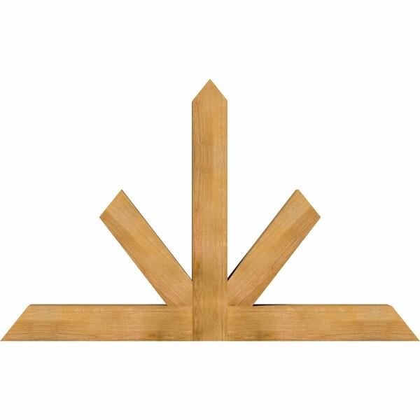 Ekena Millwork Saratoga Rough Sawn Timber Gable Bracket, Western Red Cedar, 72"W x 45"H x 6"D x 6"F, 15/12 Pitch GBW072X45X0606SAR00RWR - main